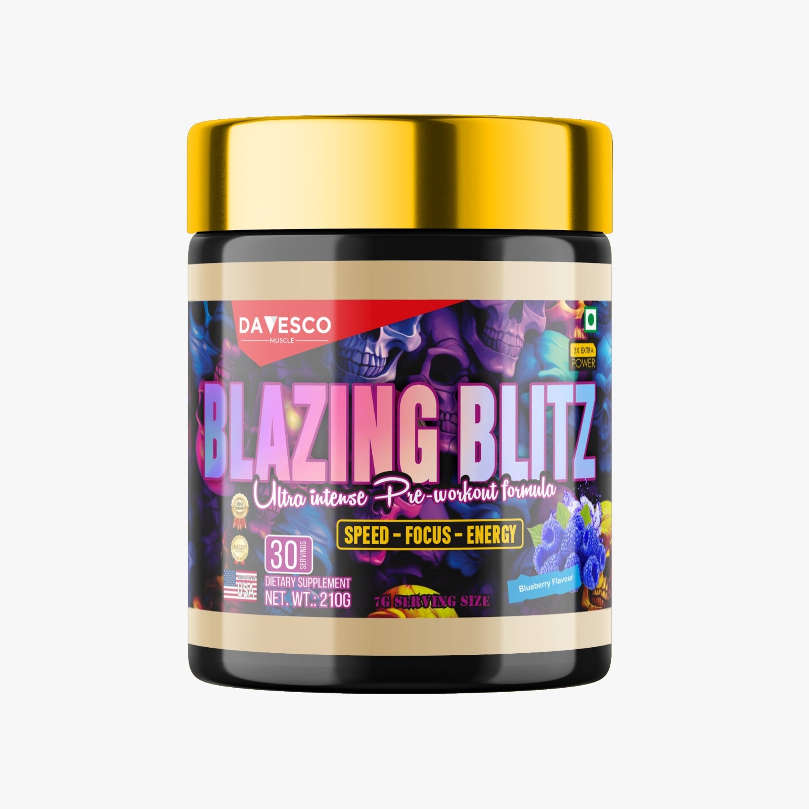 PRE-WORKOUT  | BLAZING BLITZ |  210G |  BLUEBERRY