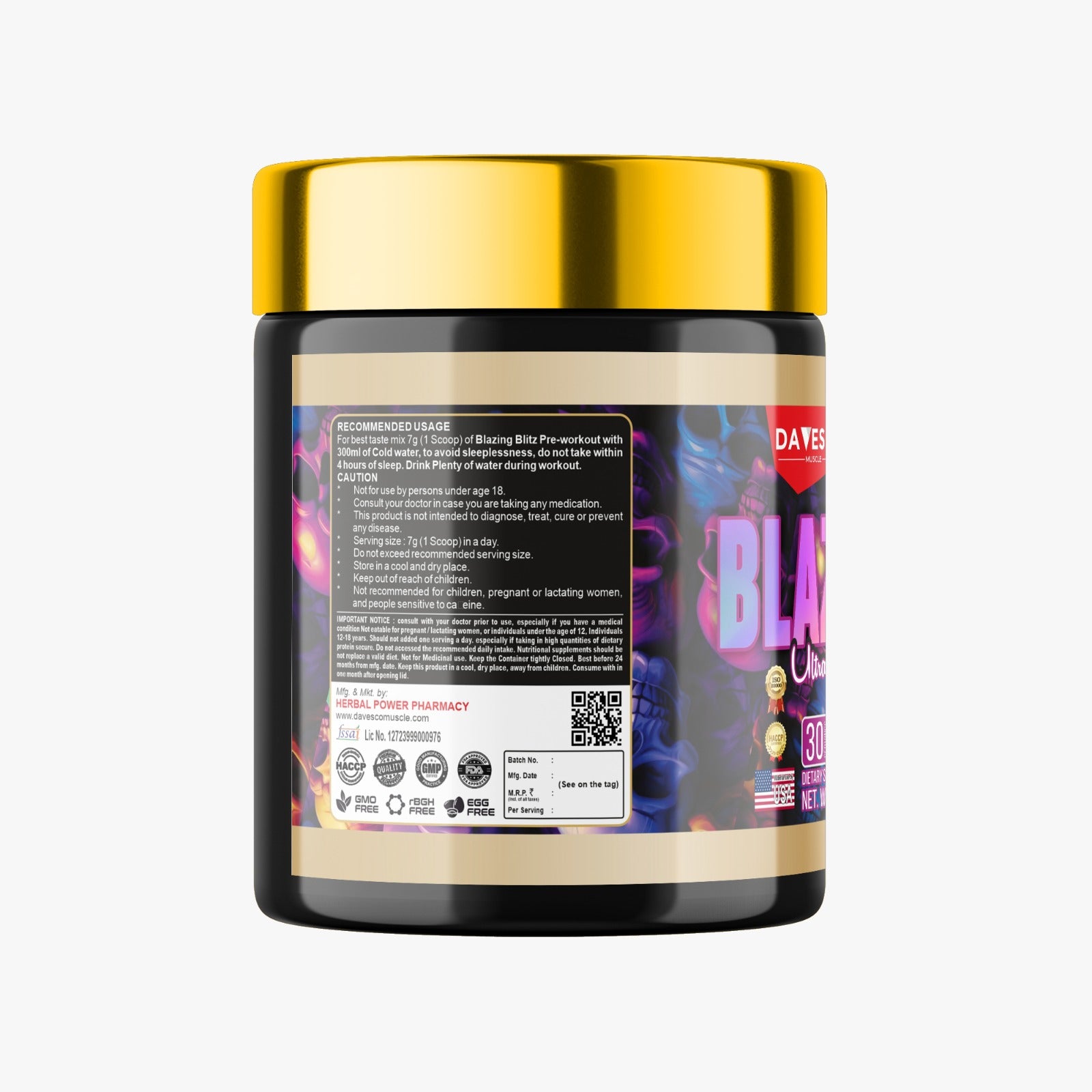 PRE-WORKOUT  | BLAZING BLITZ |  210G |  BLUEBERRY